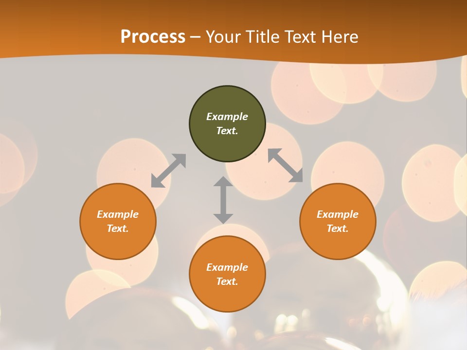 Shiny Gold Ornaments With A Christmas Light Background PowerPoint Template