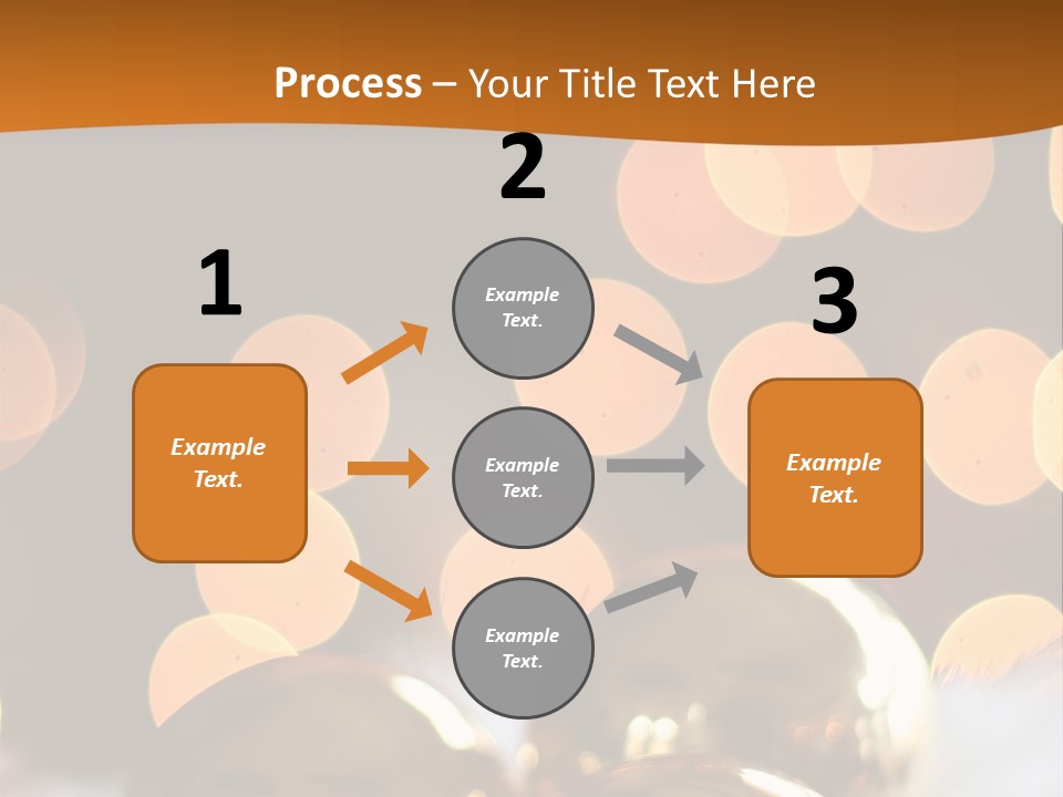 Shiny Gold Ornaments With A Christmas Light Background PowerPoint Template