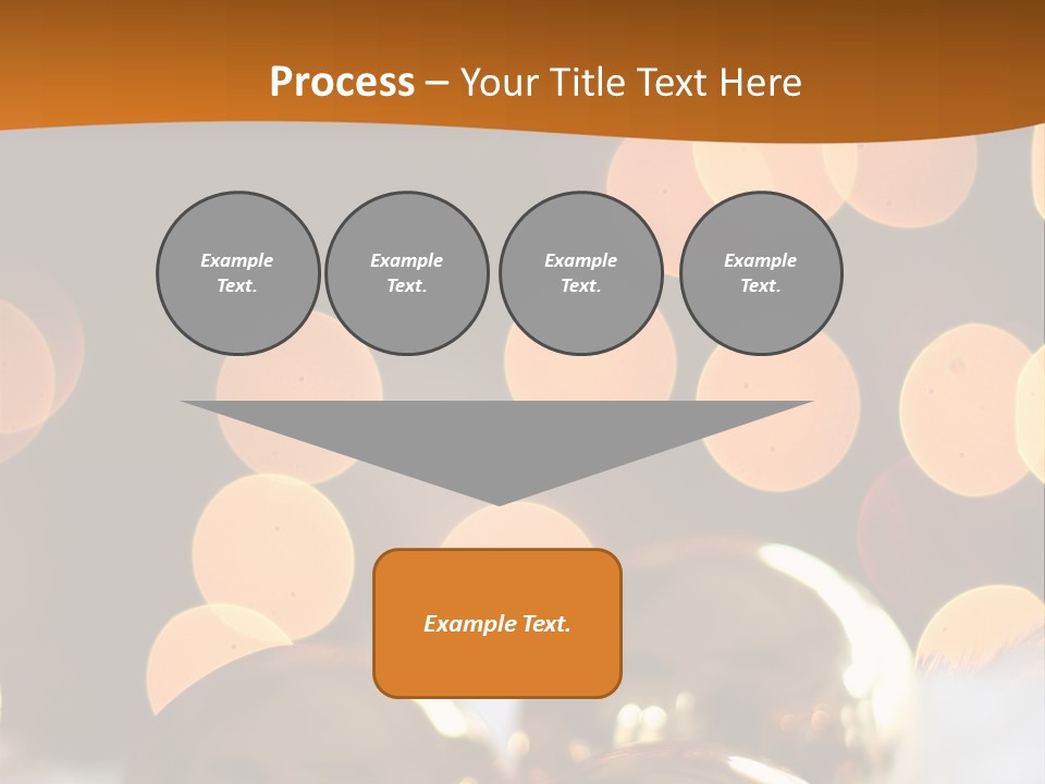 Shiny Gold Ornaments With A Christmas Light Background PowerPoint Template