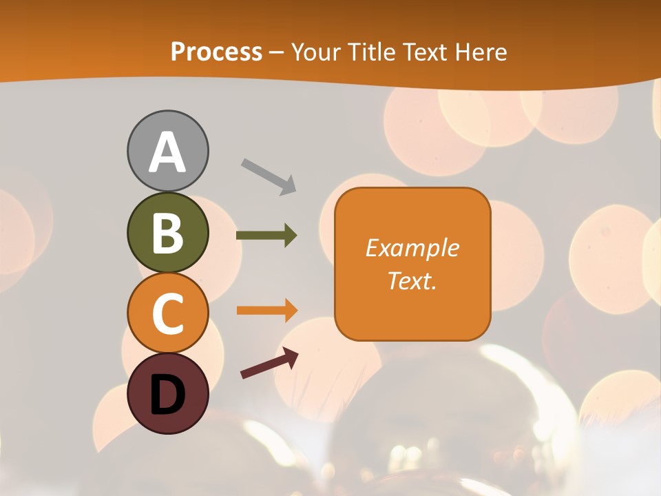 Shiny Gold Ornaments With A Christmas Light Background PowerPoint Template