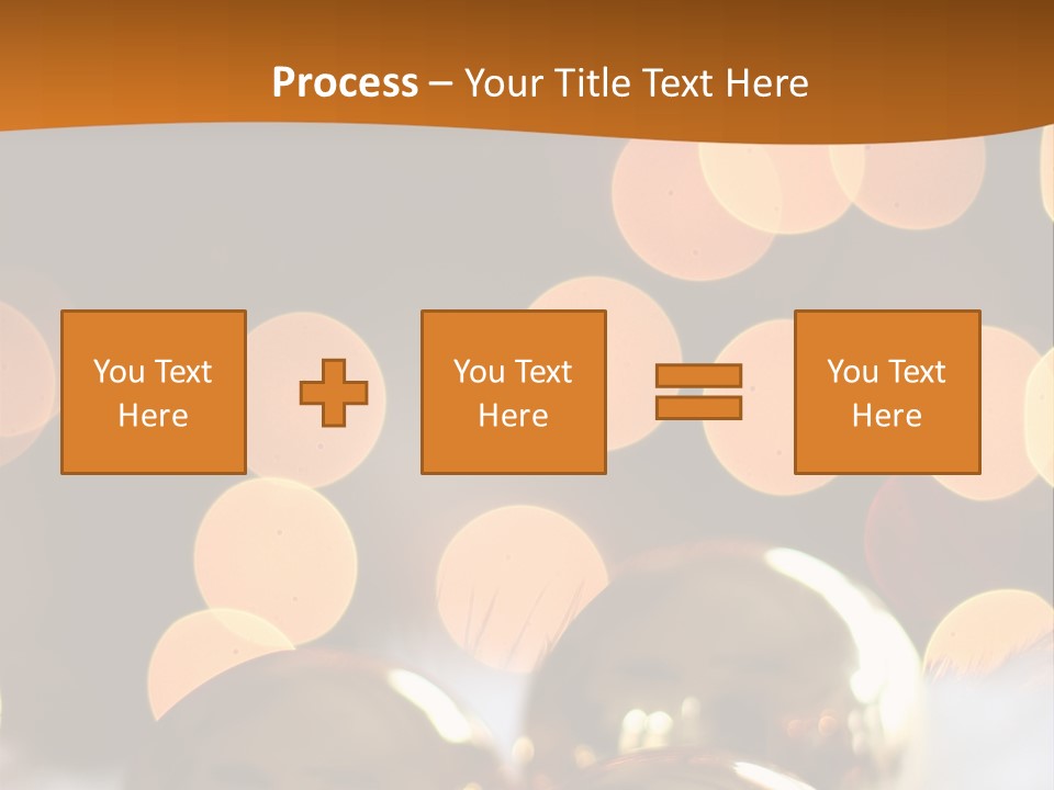 Shiny Gold Ornaments With A Christmas Light Background PowerPoint Template