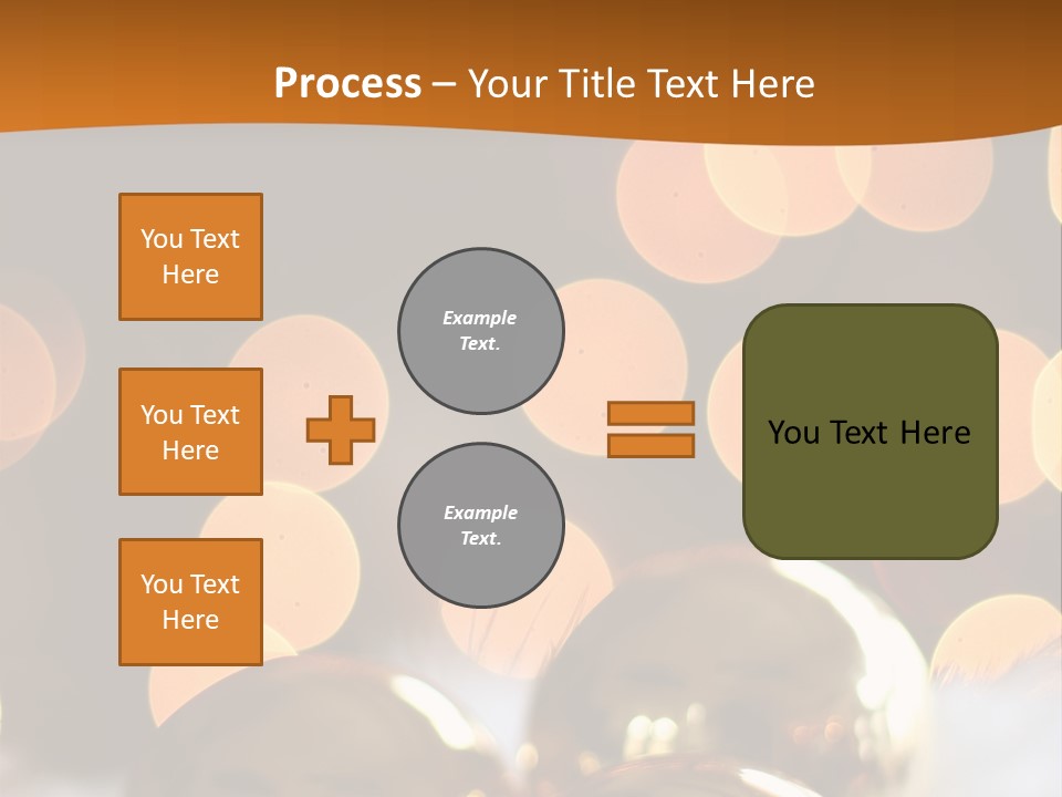 Shiny Gold Ornaments With A Christmas Light Background PowerPoint Template