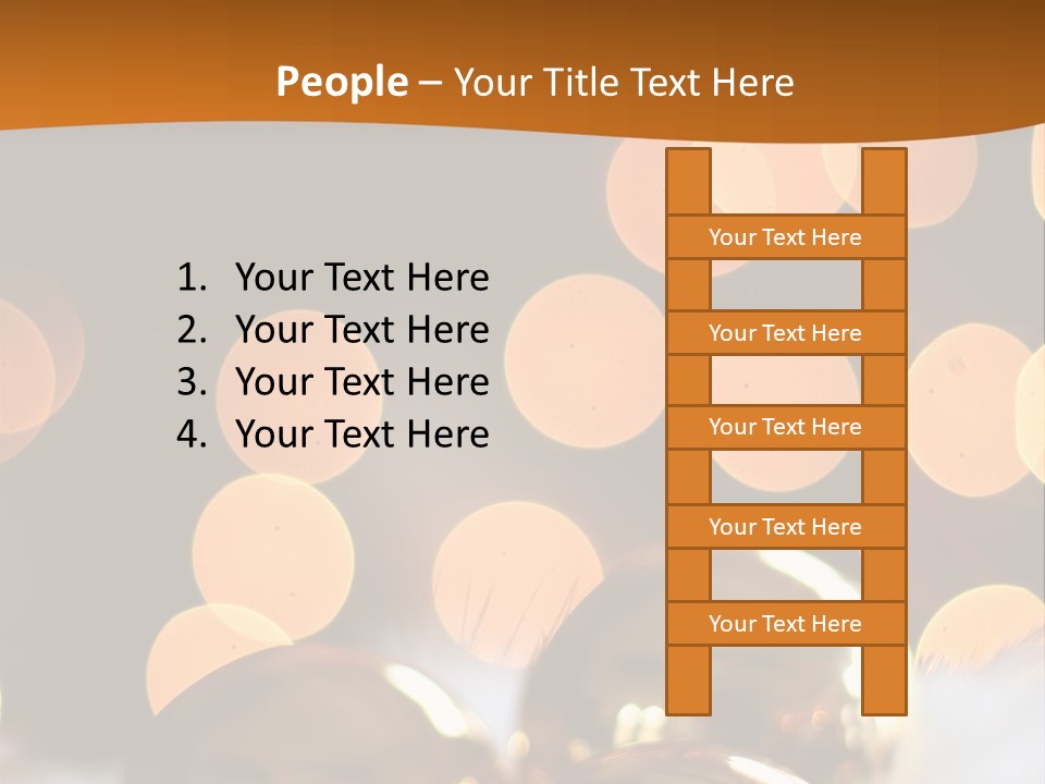 Shiny Gold Ornaments With A Christmas Light Background PowerPoint Template