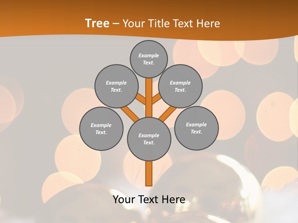 Shiny Gold Ornaments With A Christmas Light Background PowerPoint Template