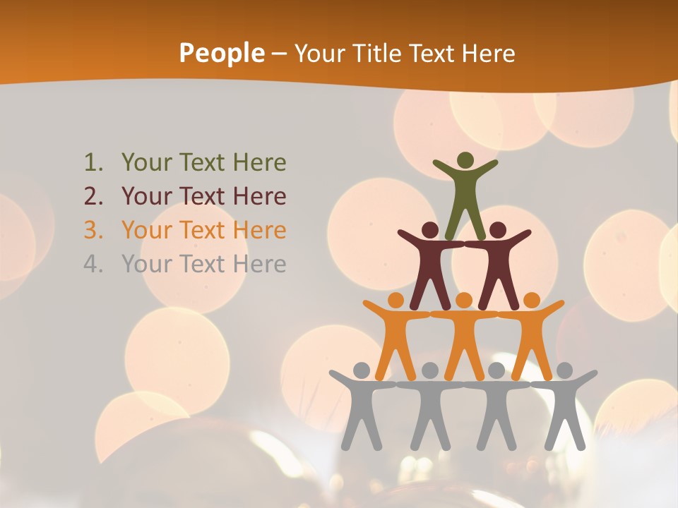 Shiny Gold Ornaments With A Christmas Light Background PowerPoint Template