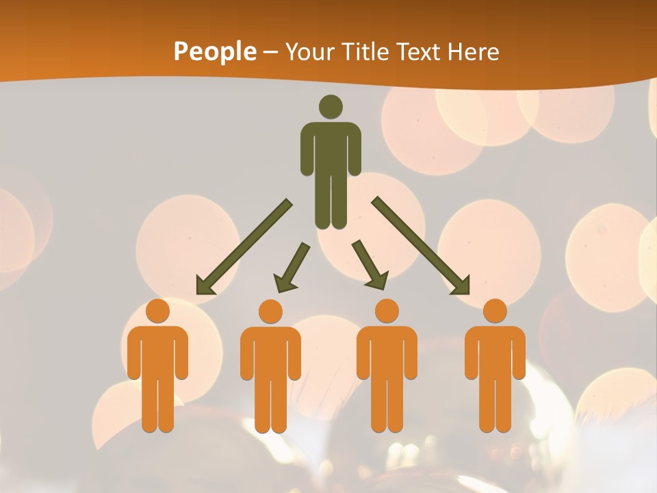 Shiny Gold Ornaments With A Christmas Light Background PowerPoint Template