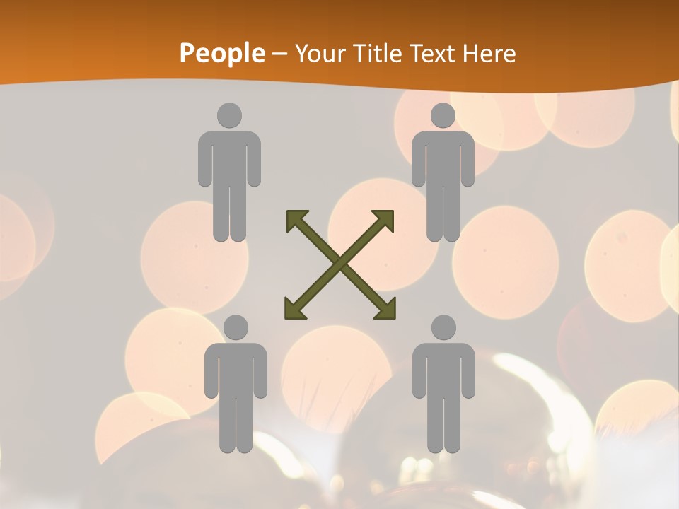 Shiny Gold Ornaments With A Christmas Light Background PowerPoint Template