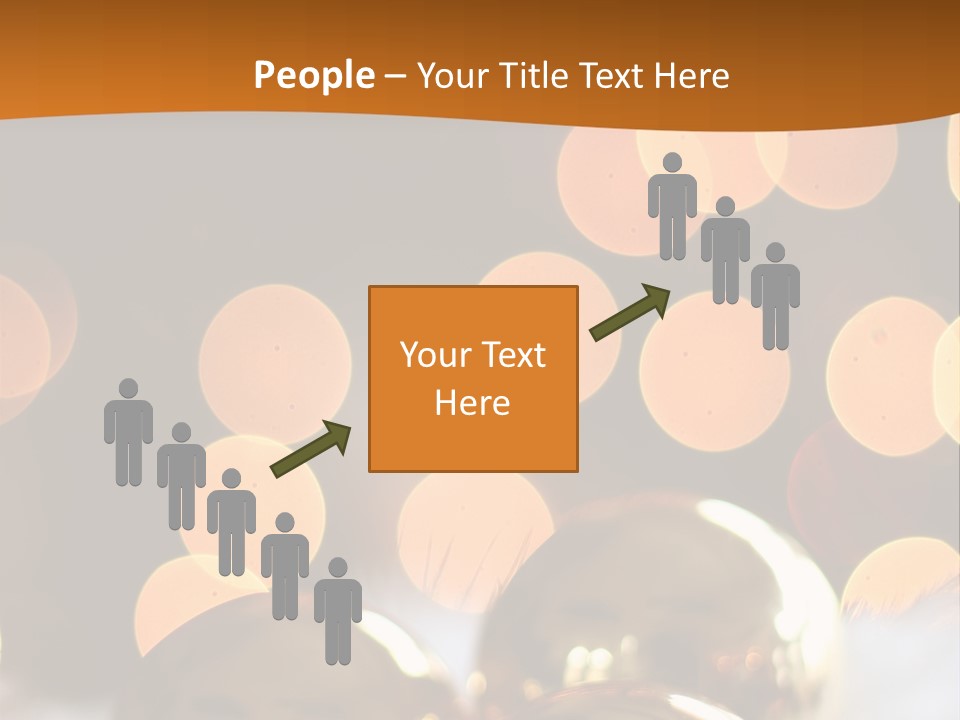 Shiny Gold Ornaments With A Christmas Light Background PowerPoint Template