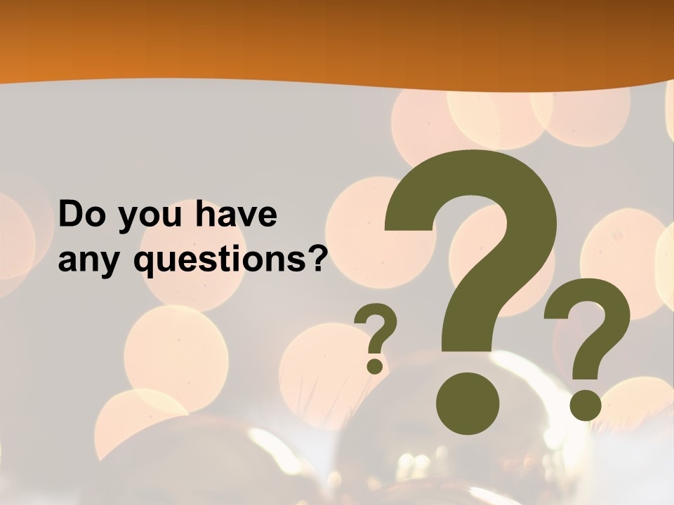 Shiny Gold Ornaments With A Christmas Light Background PowerPoint Template