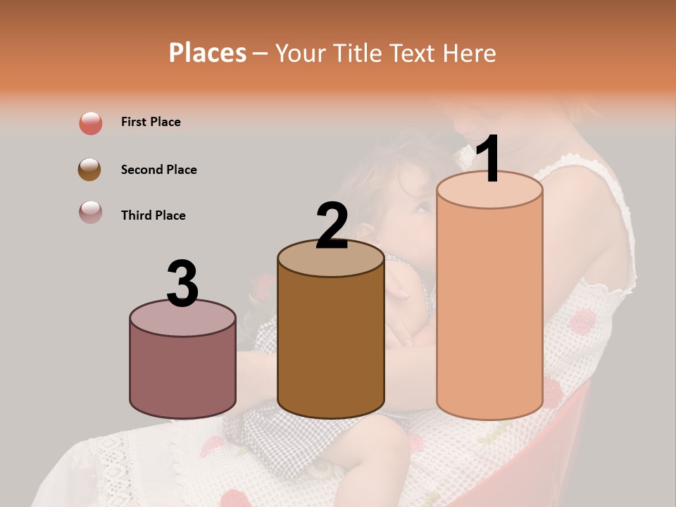Mother Comforting Her Daughter - Concept For Parenthood And Childhood - Isolated On Black PowerPoint Template