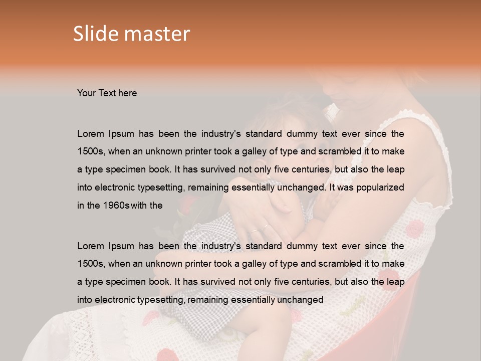 Mother Comforting Her Daughter - Concept For Parenthood And Childhood - Isolated On Black PowerPoint Template