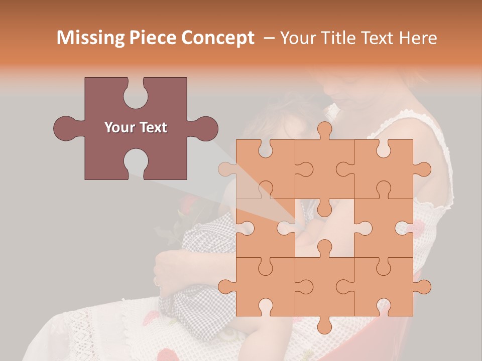 Mother Comforting Her Daughter - Concept For Parenthood And Childhood - Isolated On Black PowerPoint Template