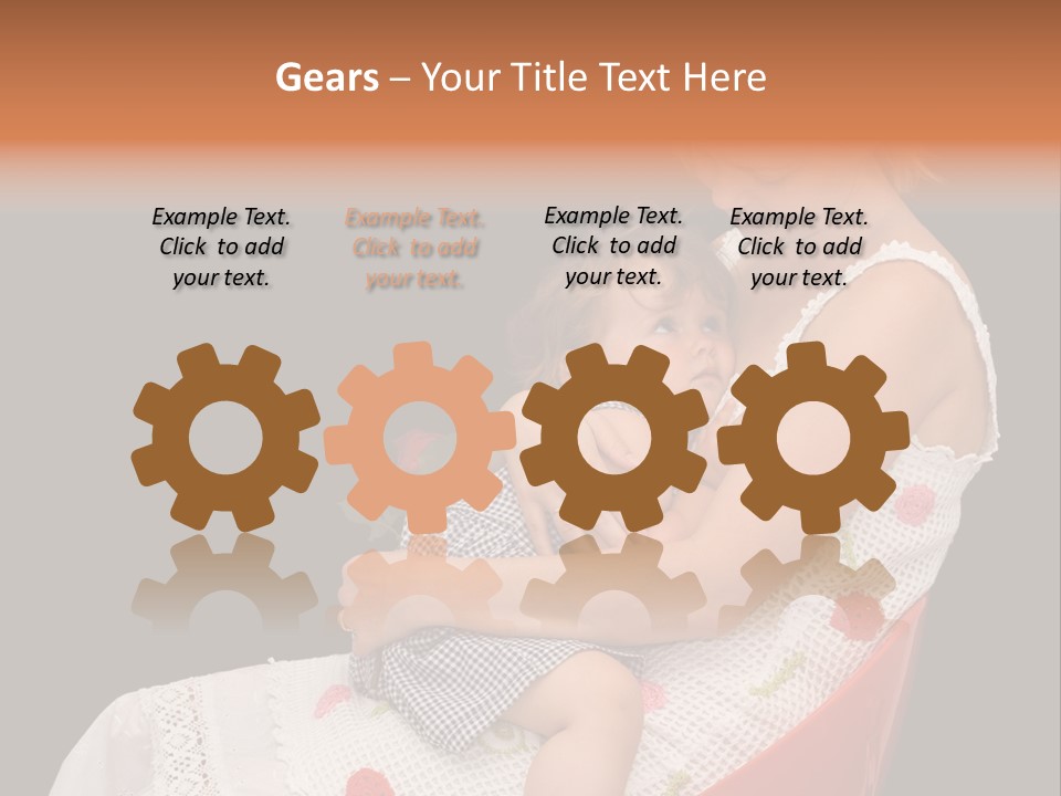 Mother Comforting Her Daughter - Concept For Parenthood And Childhood - Isolated On Black PowerPoint Template