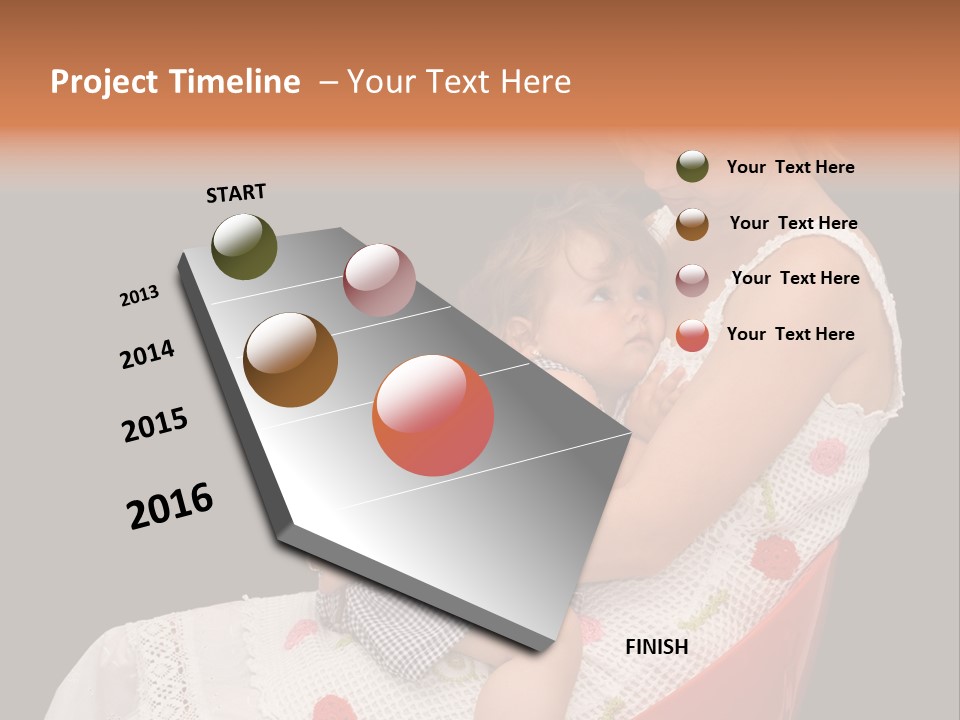 Mother Comforting Her Daughter - Concept For Parenthood And Childhood - Isolated On Black PowerPoint Template