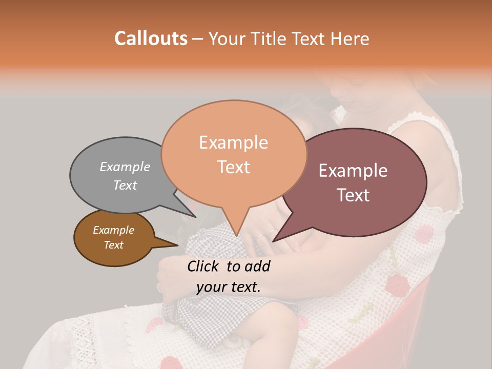 Mother Comforting Her Daughter - Concept For Parenthood And Childhood - Isolated On Black PowerPoint Template