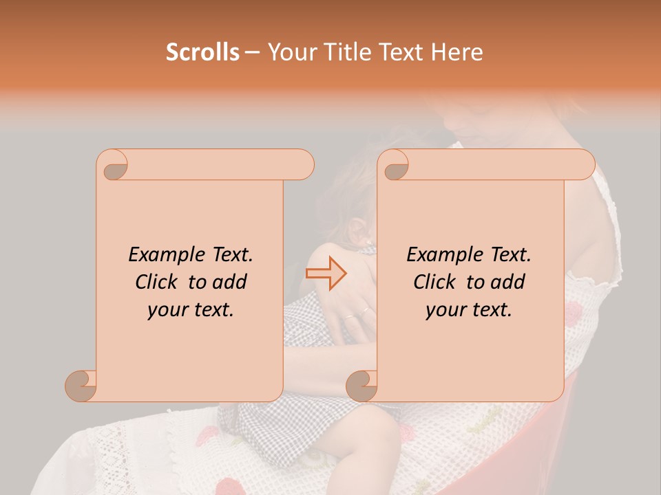 Mother Comforting Her Daughter - Concept For Parenthood And Childhood - Isolated On Black PowerPoint Template