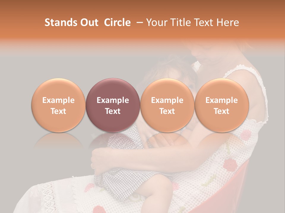 Mother Comforting Her Daughter - Concept For Parenthood And Childhood - Isolated On Black PowerPoint Template