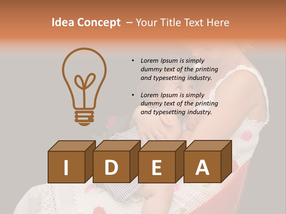 Mother Comforting Her Daughter - Concept For Parenthood And Childhood - Isolated On Black PowerPoint Template