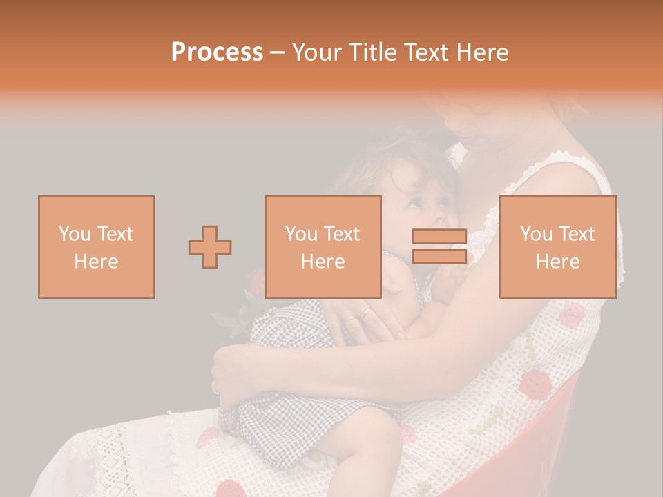 Mother Comforting Her Daughter - Concept For Parenthood And Childhood - Isolated On Black PowerPoint Template