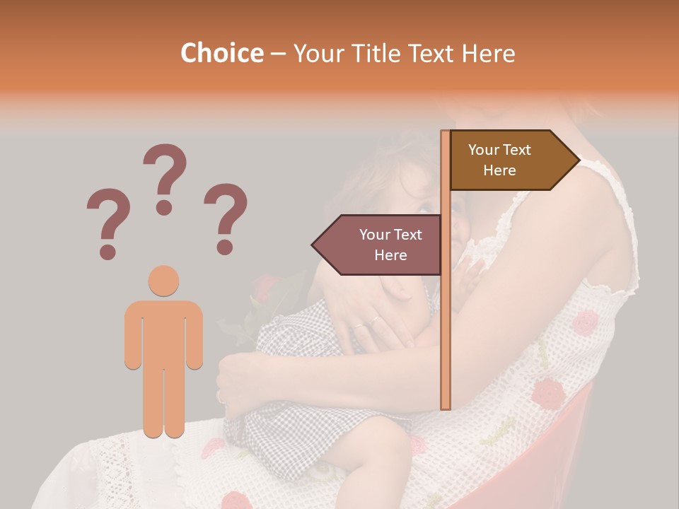 Mother Comforting Her Daughter - Concept For Parenthood And Childhood - Isolated On Black PowerPoint Template