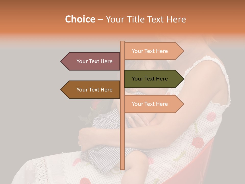 Mother Comforting Her Daughter - Concept For Parenthood And Childhood - Isolated On Black PowerPoint Template