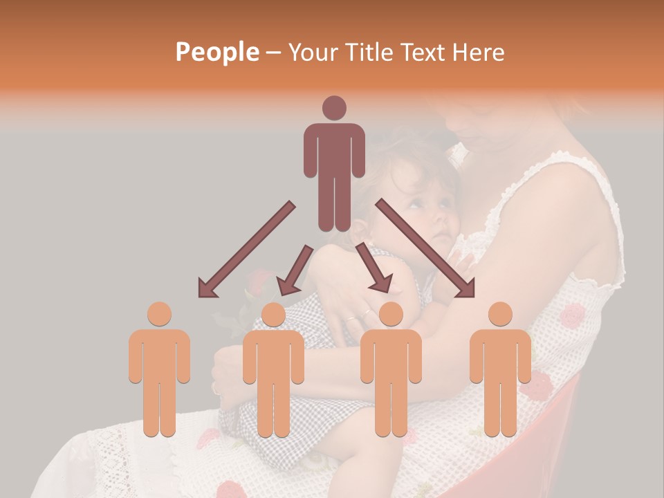 Mother Comforting Her Daughter - Concept For Parenthood And Childhood - Isolated On Black PowerPoint Template