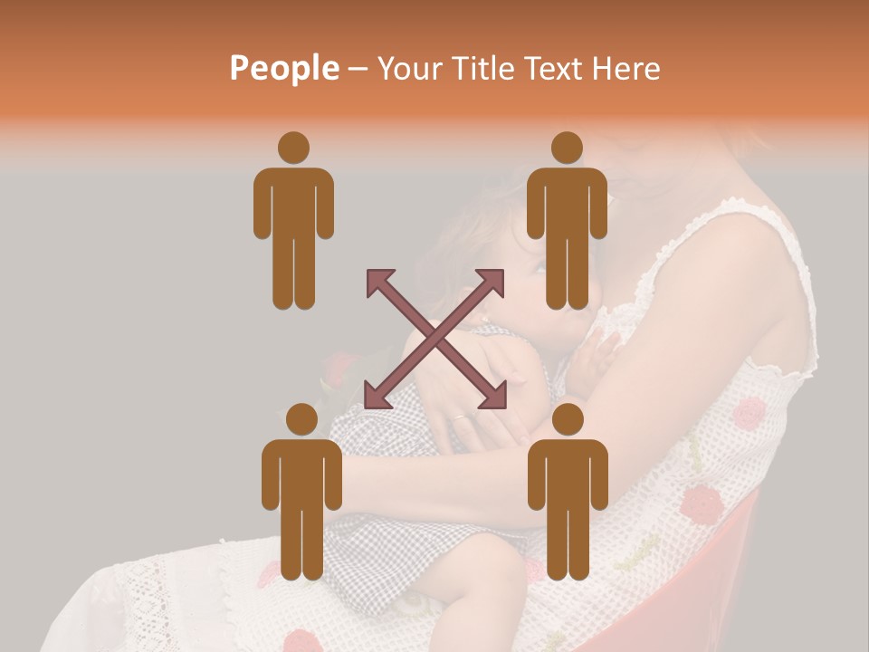 Mother Comforting Her Daughter - Concept For Parenthood And Childhood - Isolated On Black PowerPoint Template