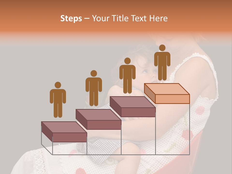 Mother Comforting Her Daughter - Concept For Parenthood And Childhood - Isolated On Black PowerPoint Template