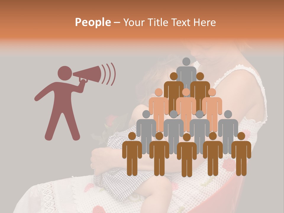 Mother Comforting Her Daughter - Concept For Parenthood And Childhood - Isolated On Black PowerPoint Template