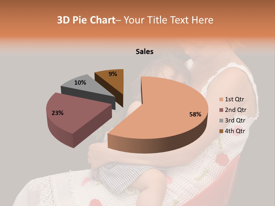 Mother Comforting Her Daughter - Concept For Parenthood And Childhood - Isolated On Black PowerPoint Template