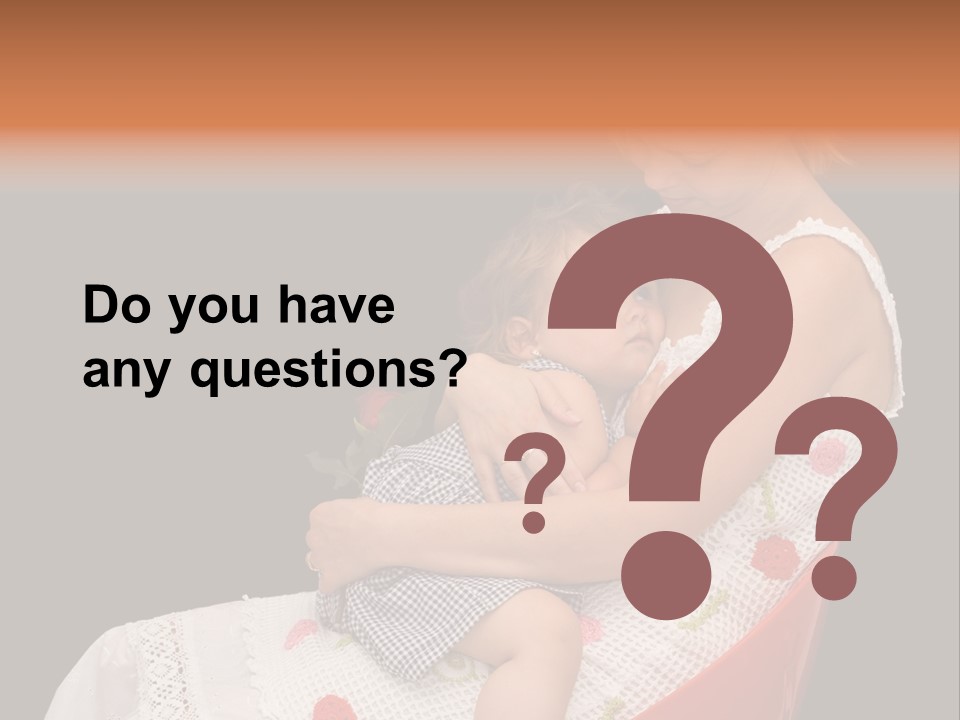 Mother Comforting Her Daughter - Concept For Parenthood And Childhood - Isolated On Black PowerPoint Template