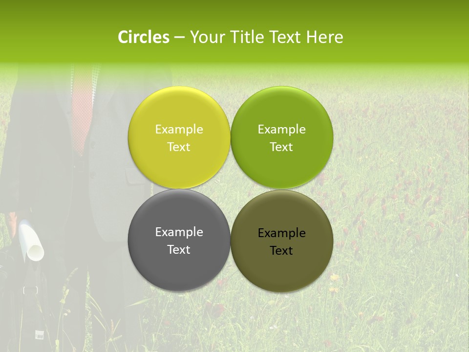 A Businessman In Grass. PowerPoint Template
