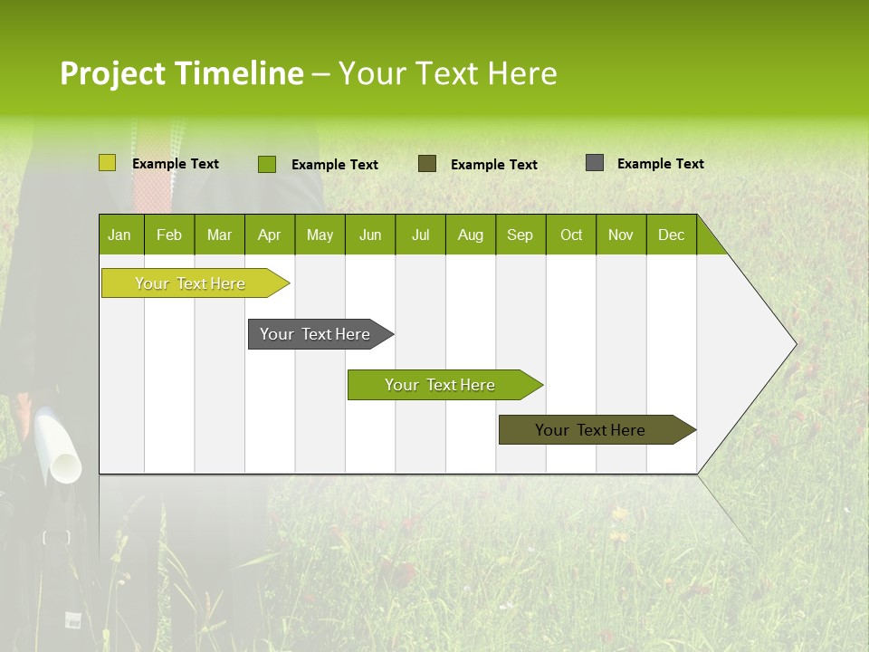 A Businessman In Grass. PowerPoint Template