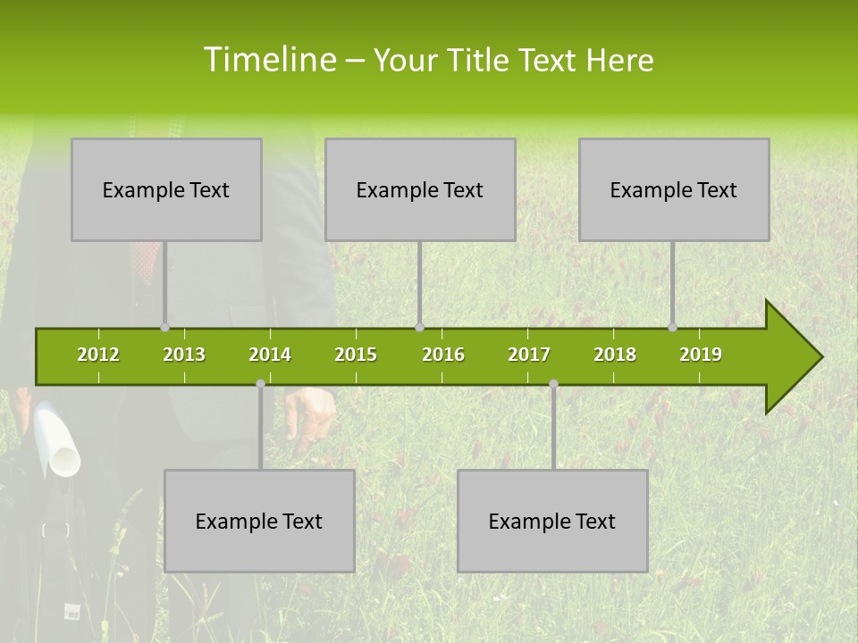 A Businessman In Grass. PowerPoint Template