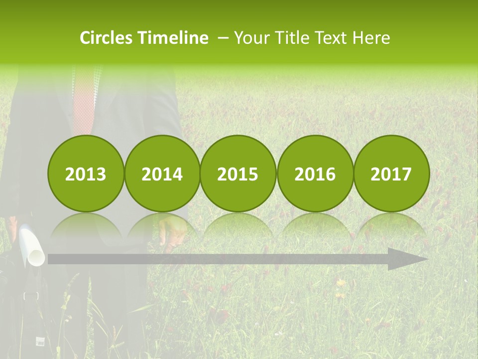 A Businessman In Grass. PowerPoint Template