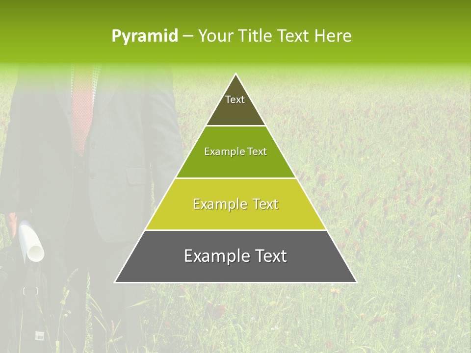 A Businessman In Grass. PowerPoint Template