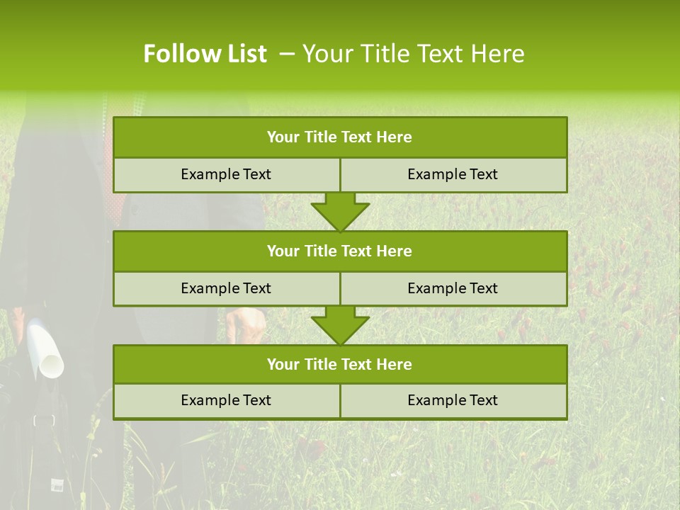 A Businessman In Grass. PowerPoint Template