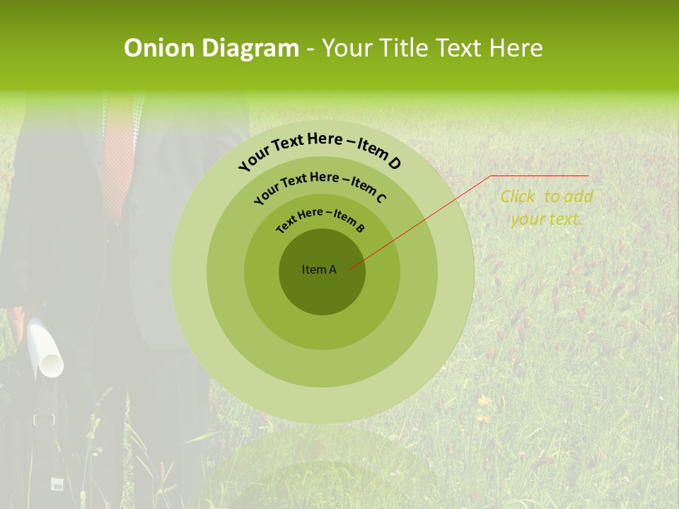 A Businessman In Grass. PowerPoint Template