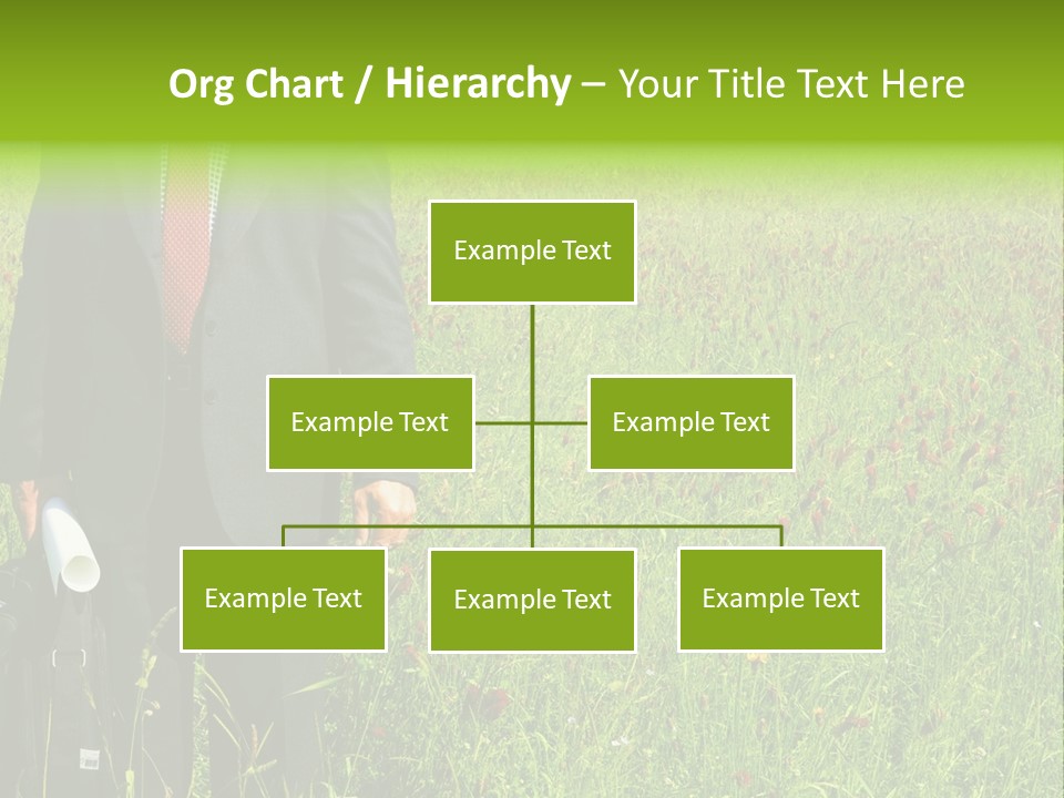 A Businessman In Grass. PowerPoint Template
