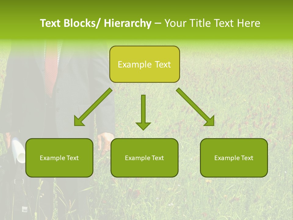 A Businessman In Grass. PowerPoint Template