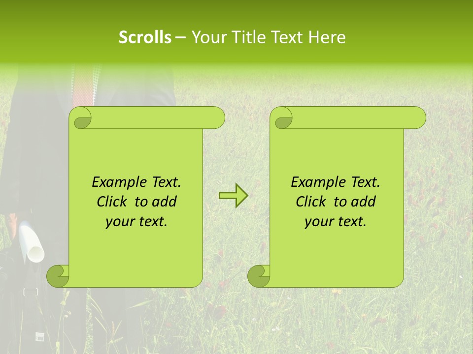A Businessman In Grass. PowerPoint Template