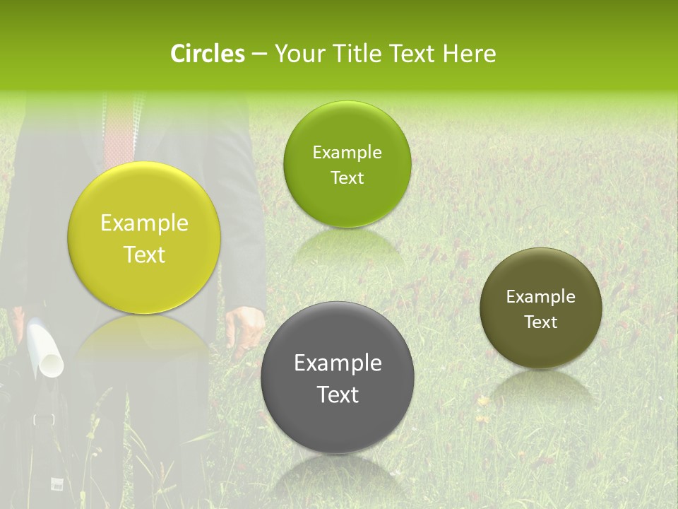 A Businessman In Grass. PowerPoint Template