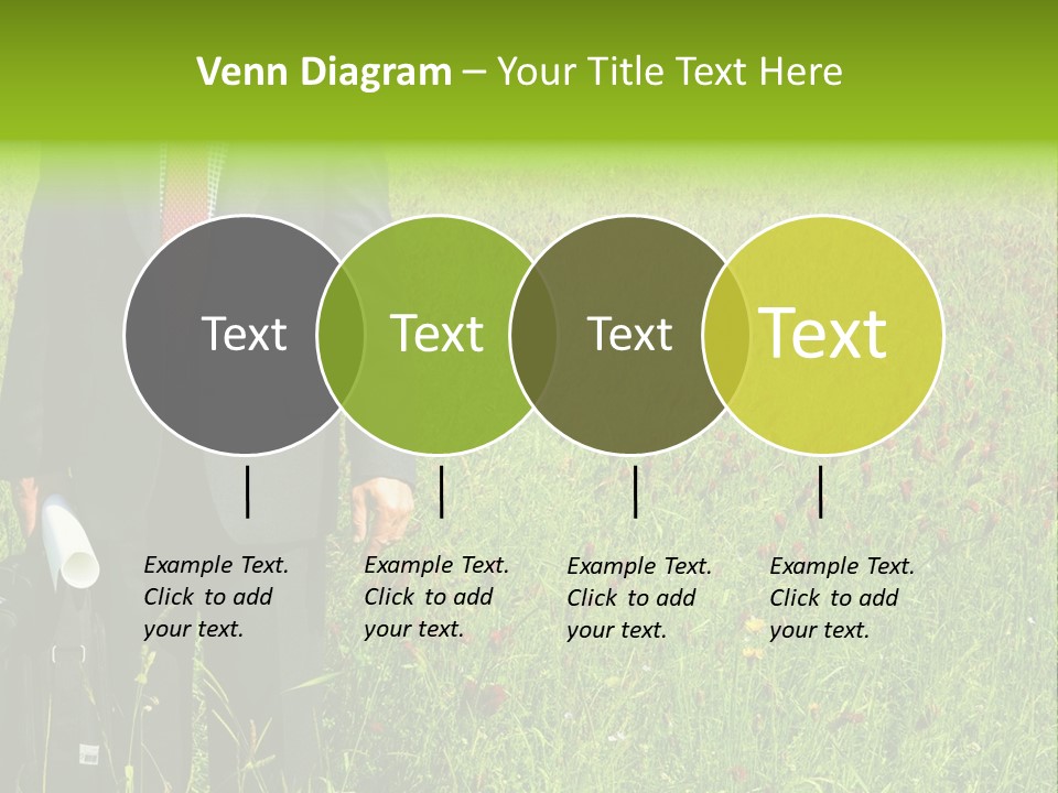 A Businessman In Grass. PowerPoint Template