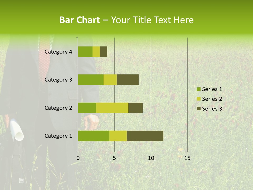 A Businessman In Grass. PowerPoint Template