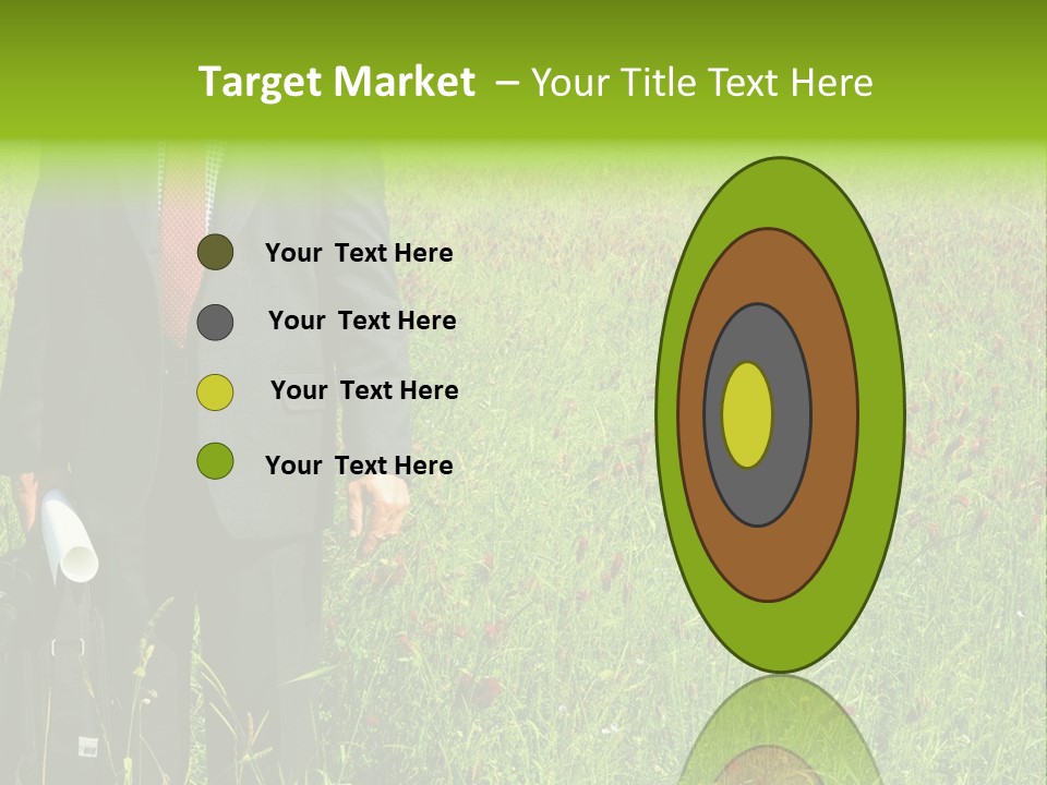 A Businessman In Grass. PowerPoint Template