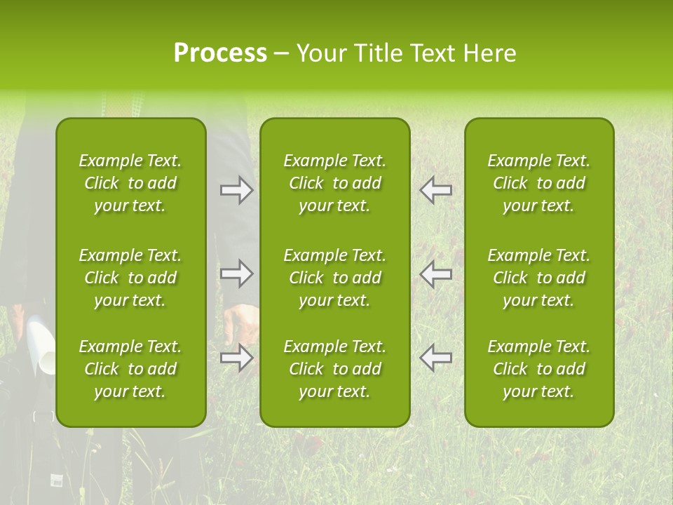 A Businessman In Grass. PowerPoint Template