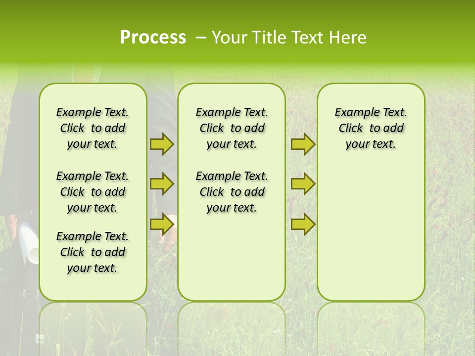 A Businessman In Grass. PowerPoint Template