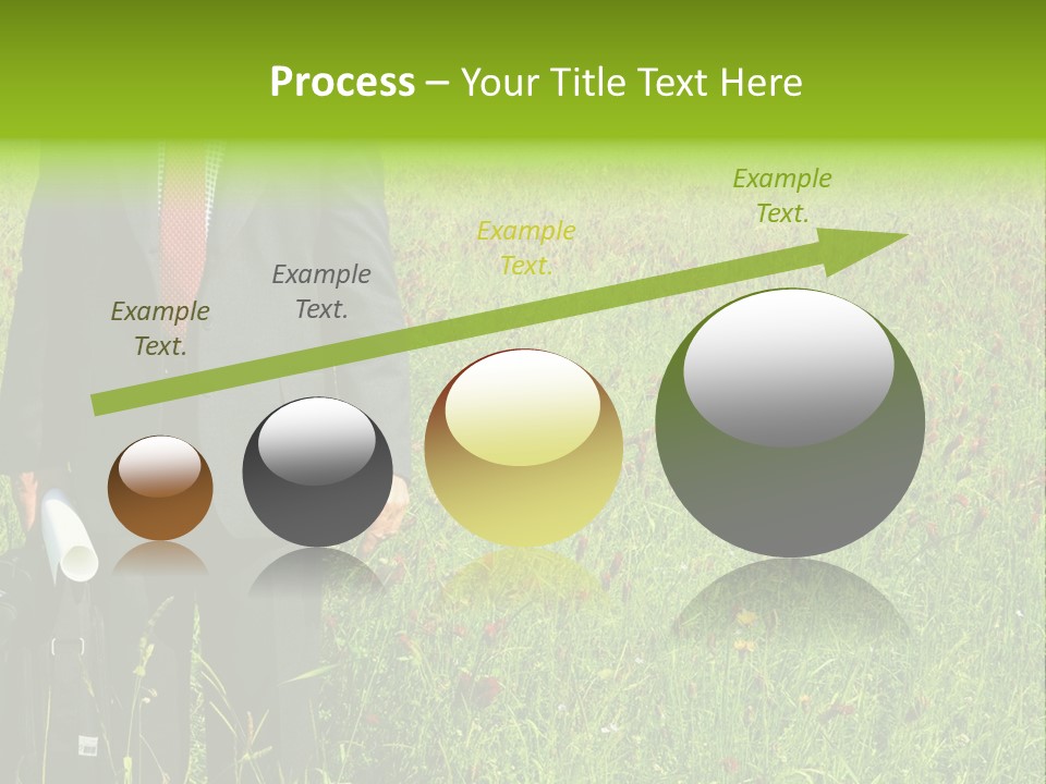 A Businessman In Grass. PowerPoint Template