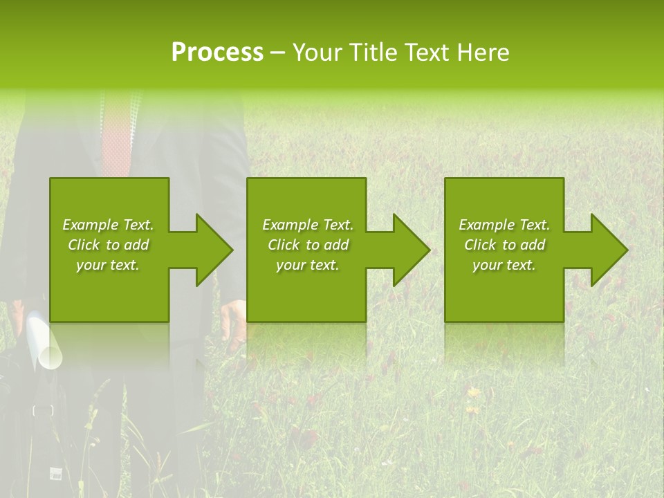 A Businessman In Grass. PowerPoint Template