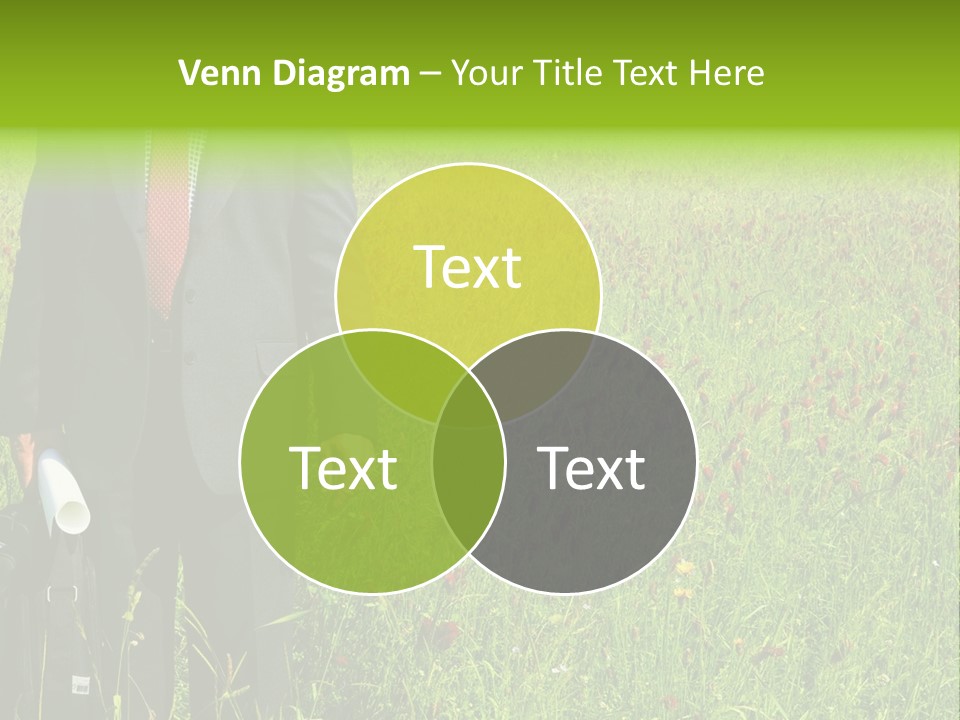 A Businessman In Grass. PowerPoint Template